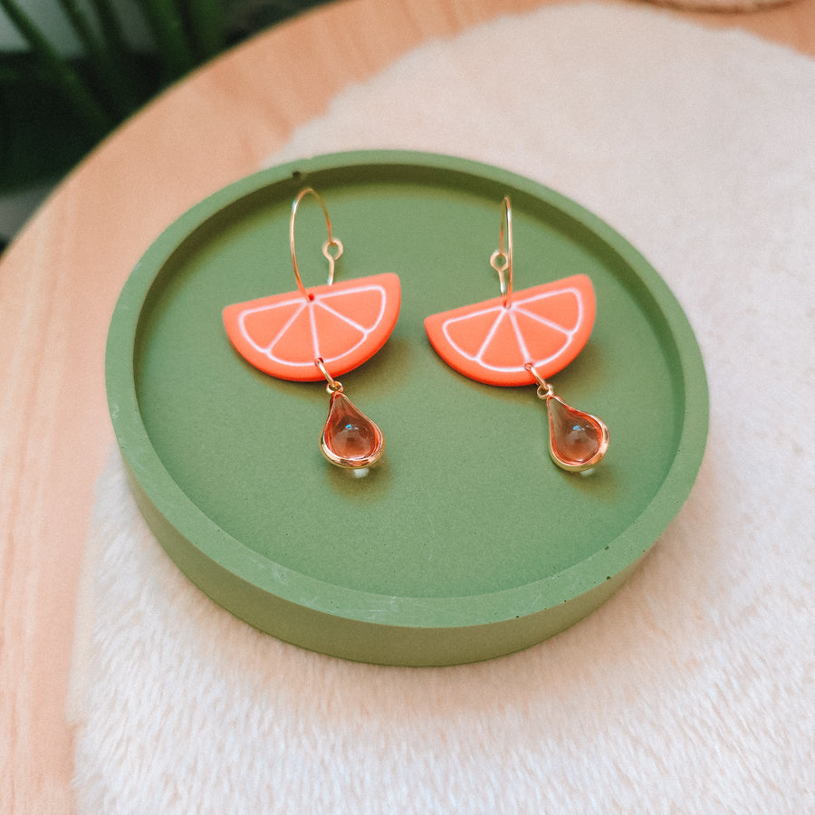 Half Orange Slice Earrings