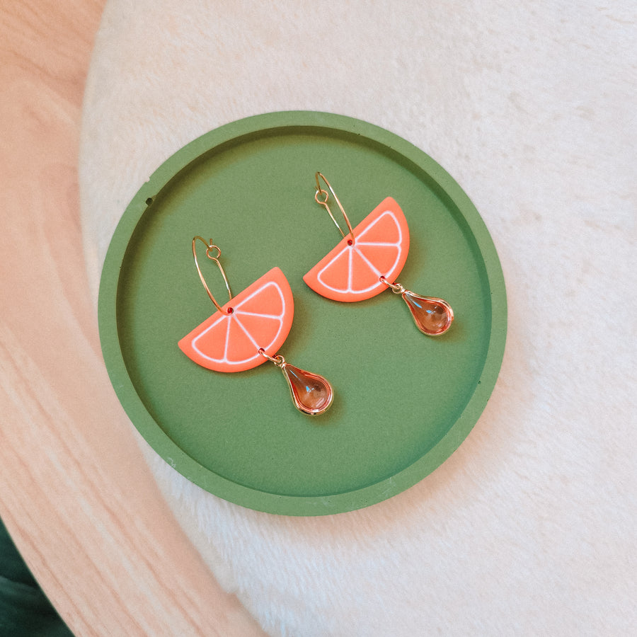 Half Orange Slice Earrings