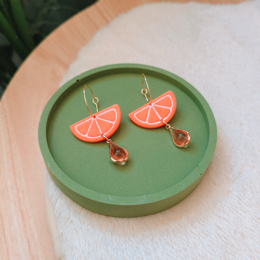 Half Orange Slice Earrings