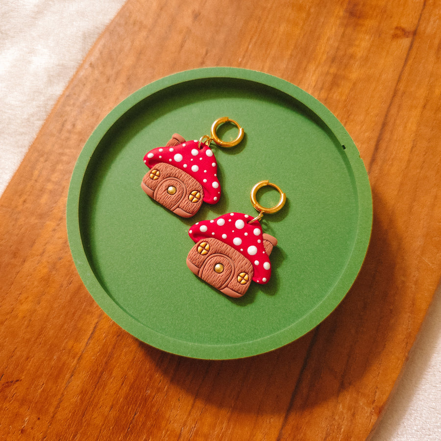 Mushroom House Earrings #2