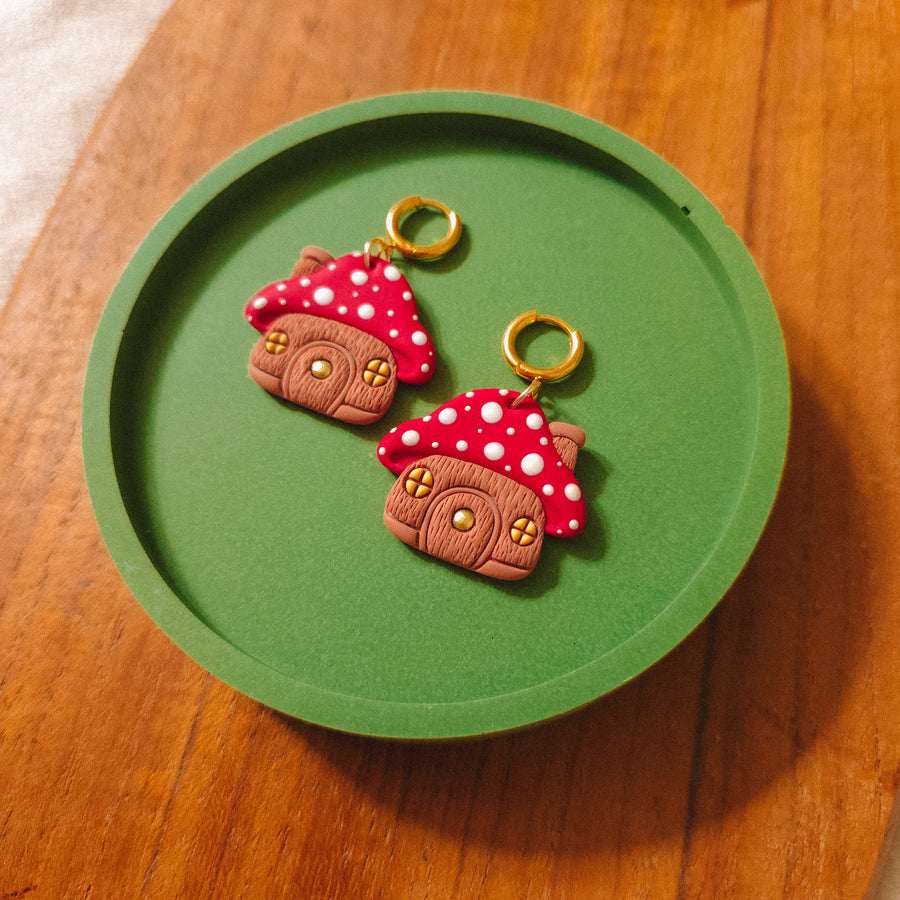 Mushroom House Earrings #2