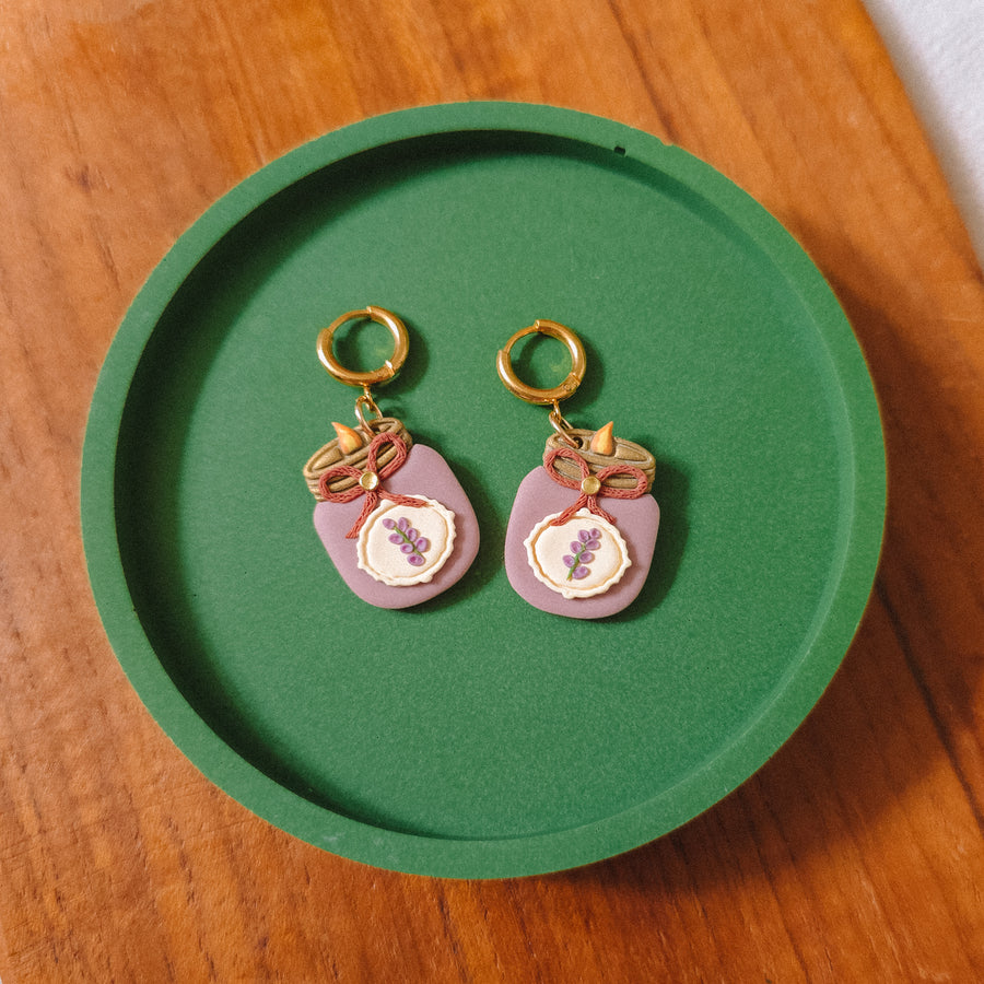 Lavender Candle Earrings