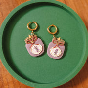 Lavender Candle Earrings
