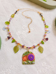 Purple Door Glass Beaded Chain Necklace