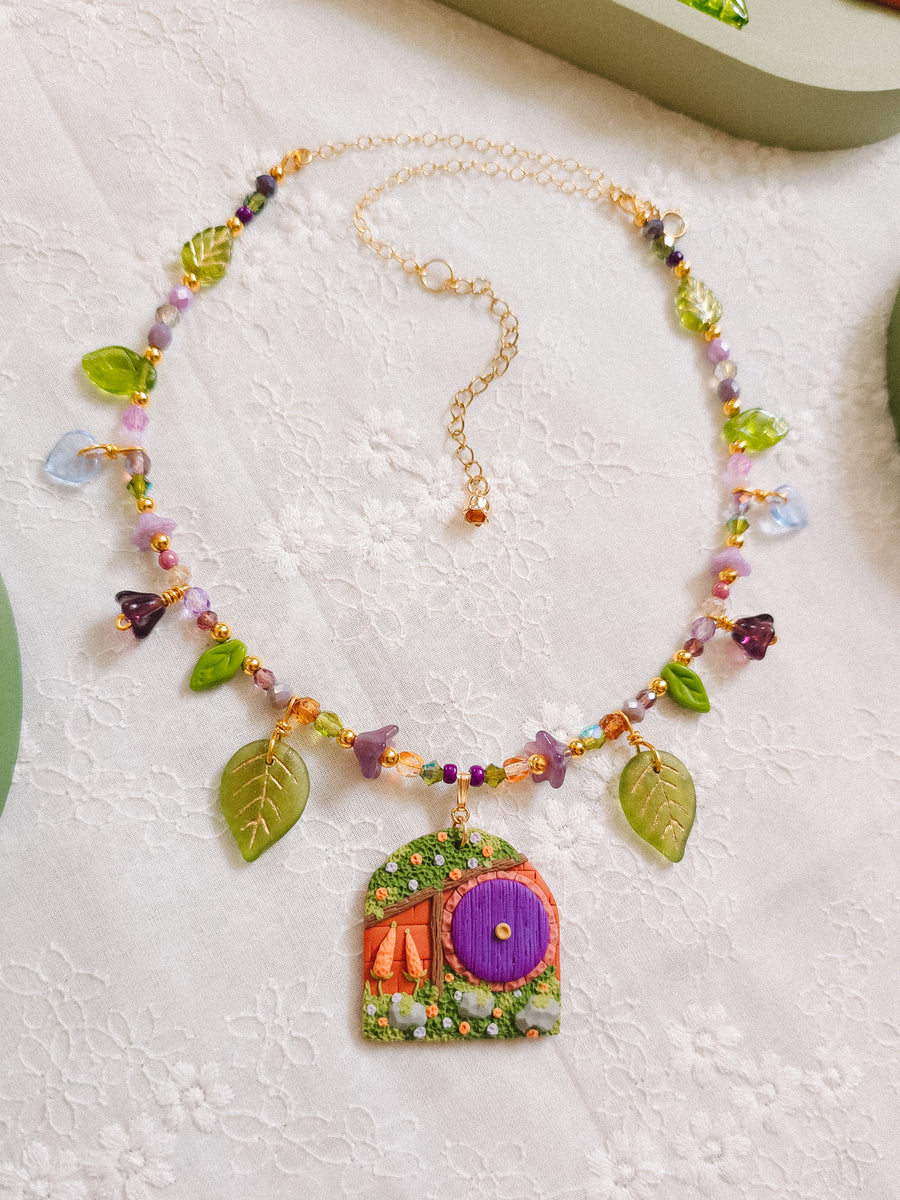 Purple Door Glass Beaded Chain Necklace