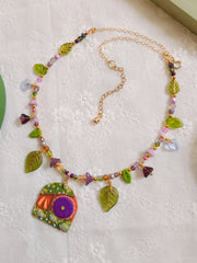 Purple Door Glass Beaded Chain Necklace