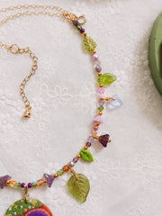 Purple Door Glass Beaded Chain Necklace