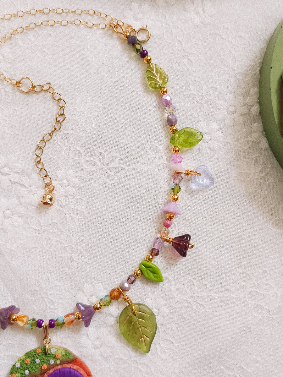 Purple Door Glass Beaded Chain Necklace