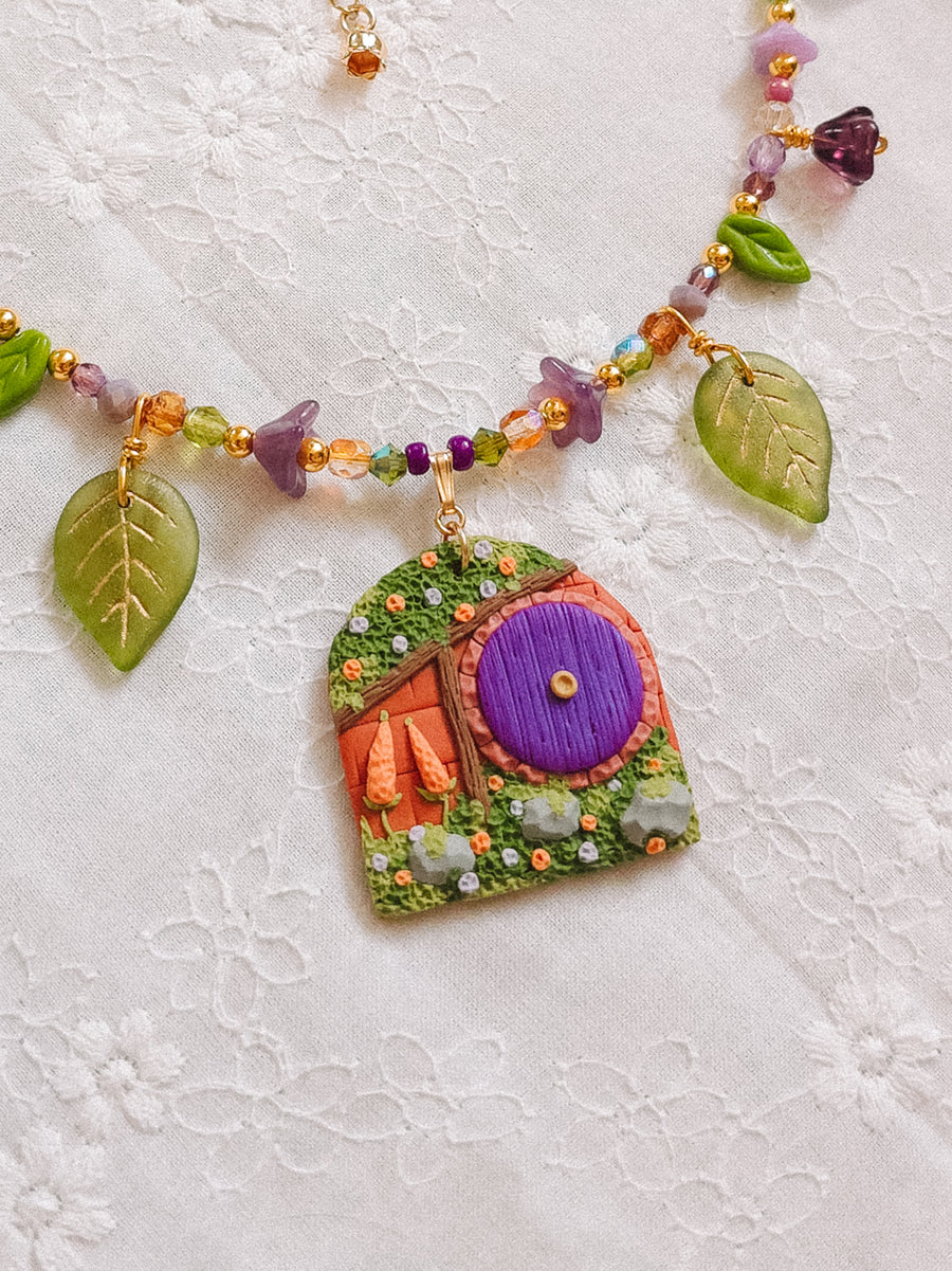 Purple Door Glass Beaded Chain Necklace