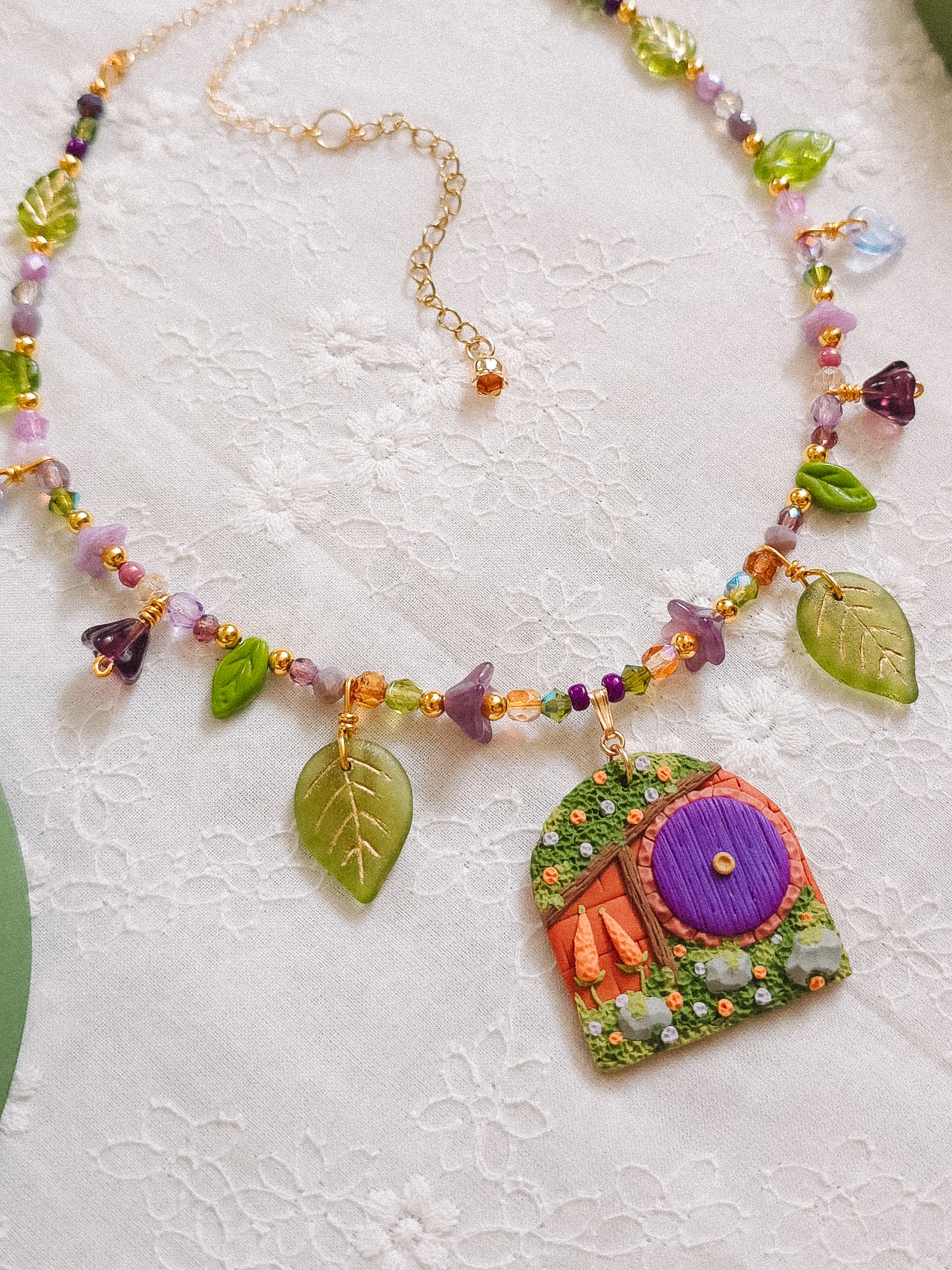 Purple Door Glass Beaded Chain Necklace