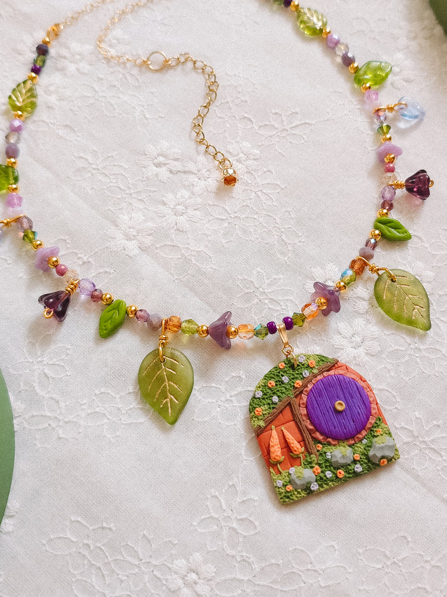 Purple Door Glass Beaded Chain Necklace
