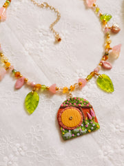 Yellow Door Glass Beaded Chain Necklace