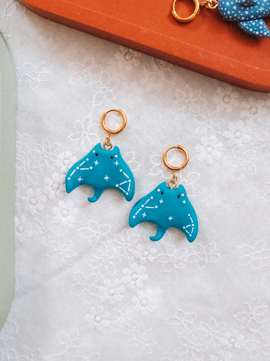Cosmic Manta Ray Earrings