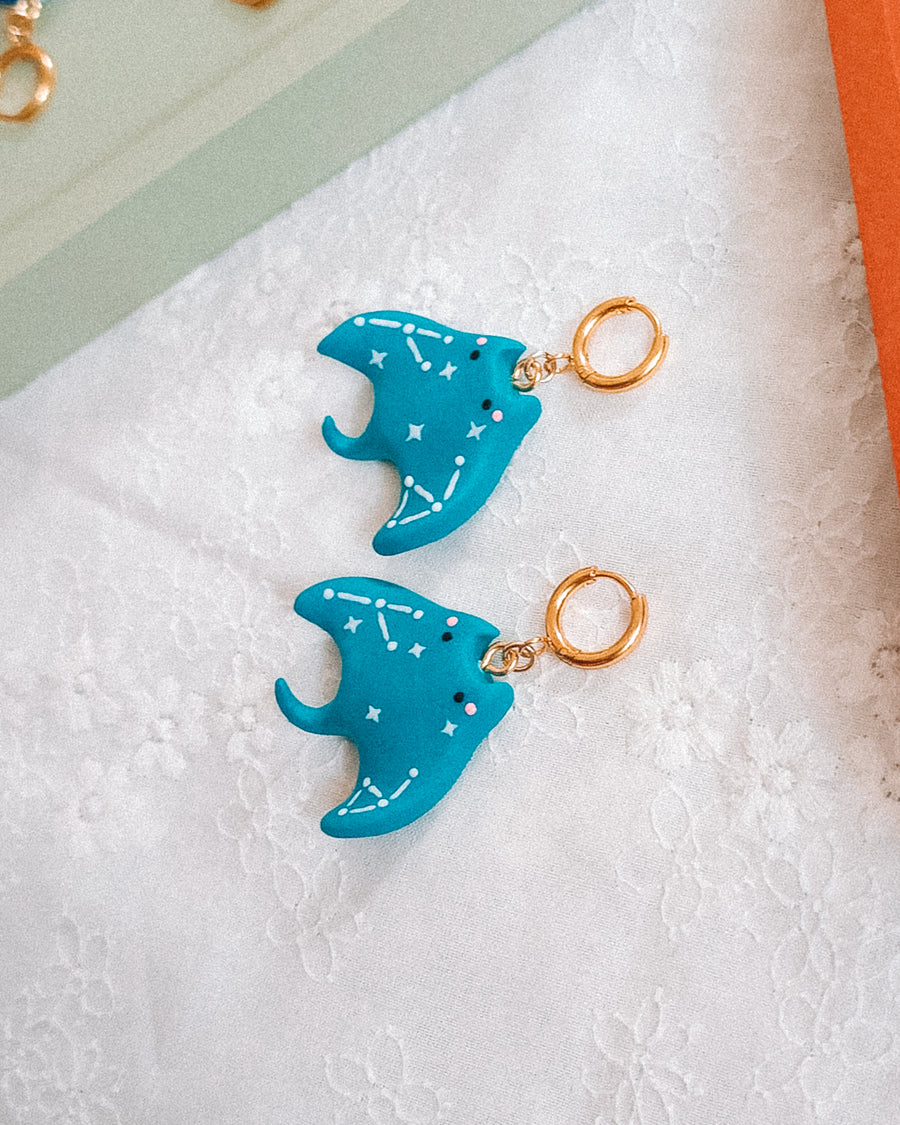 Cosmic Manta Ray Earrings