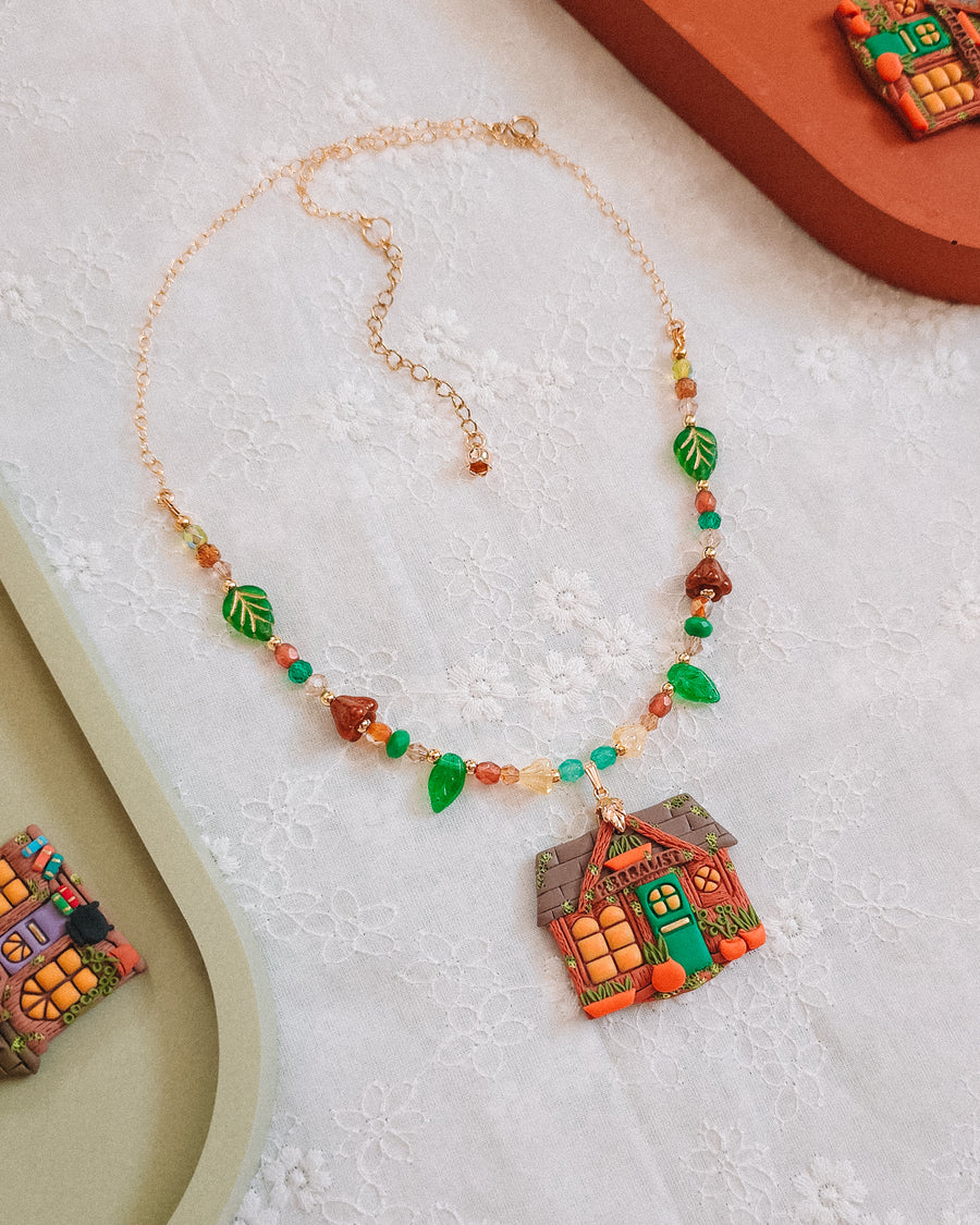 Herbalist Shop Glass Beaded Chain Necklace