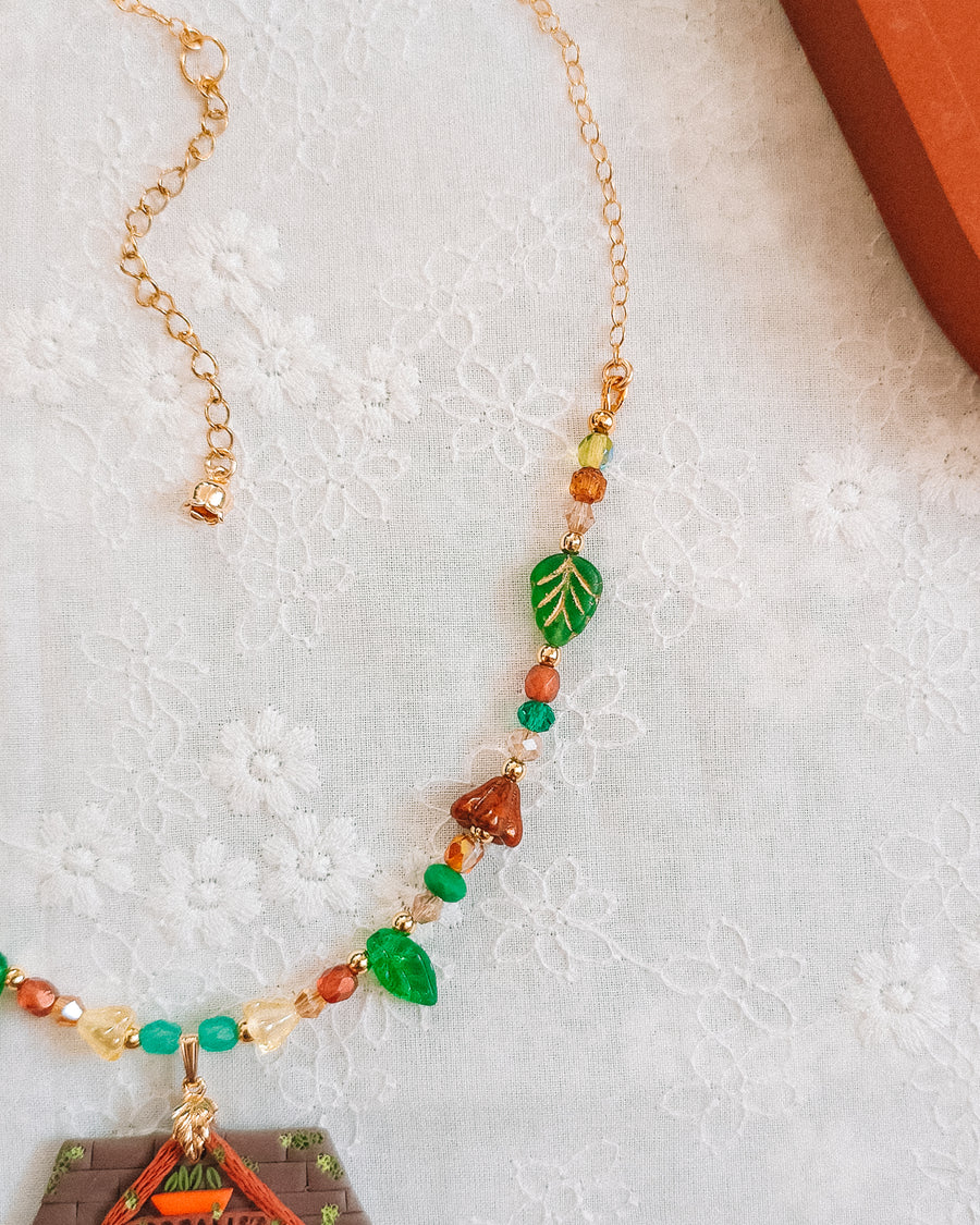 Herbalist Shop Glass Beaded Chain Necklace