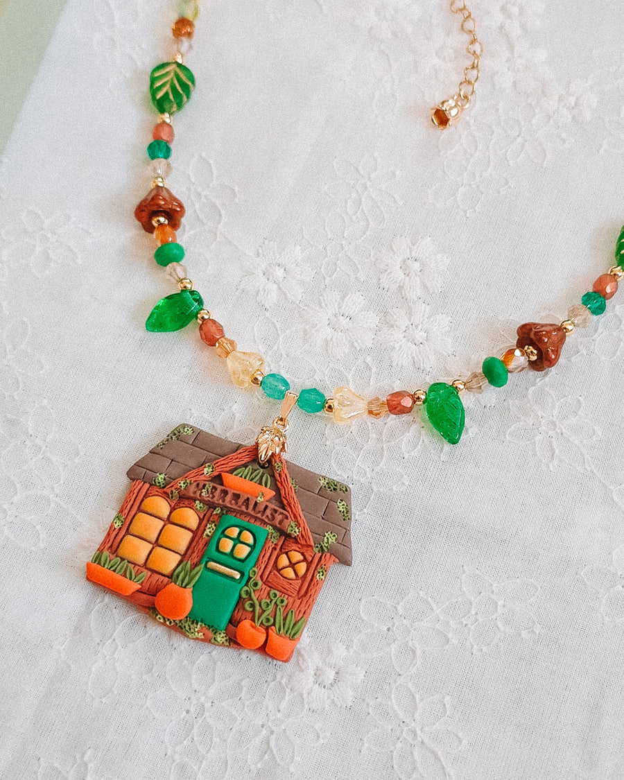 Herbalist Shop Glass Beaded Chain Necklace