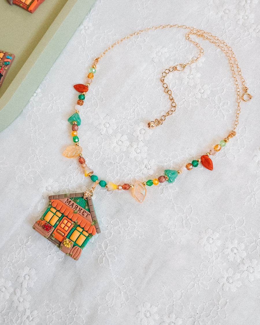 Market Shop Glass Beaded Chain Necklace