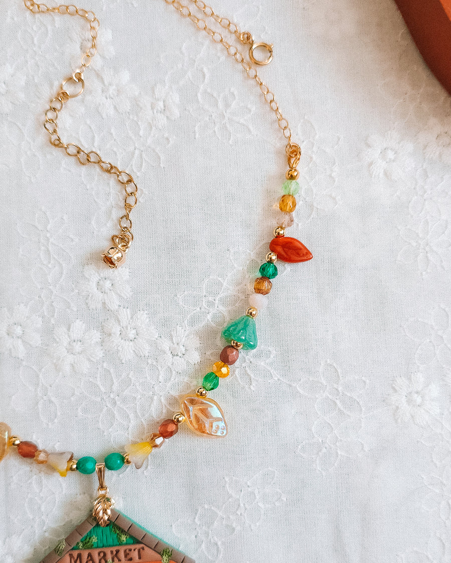 Market Shop Glass Beaded Chain Necklace