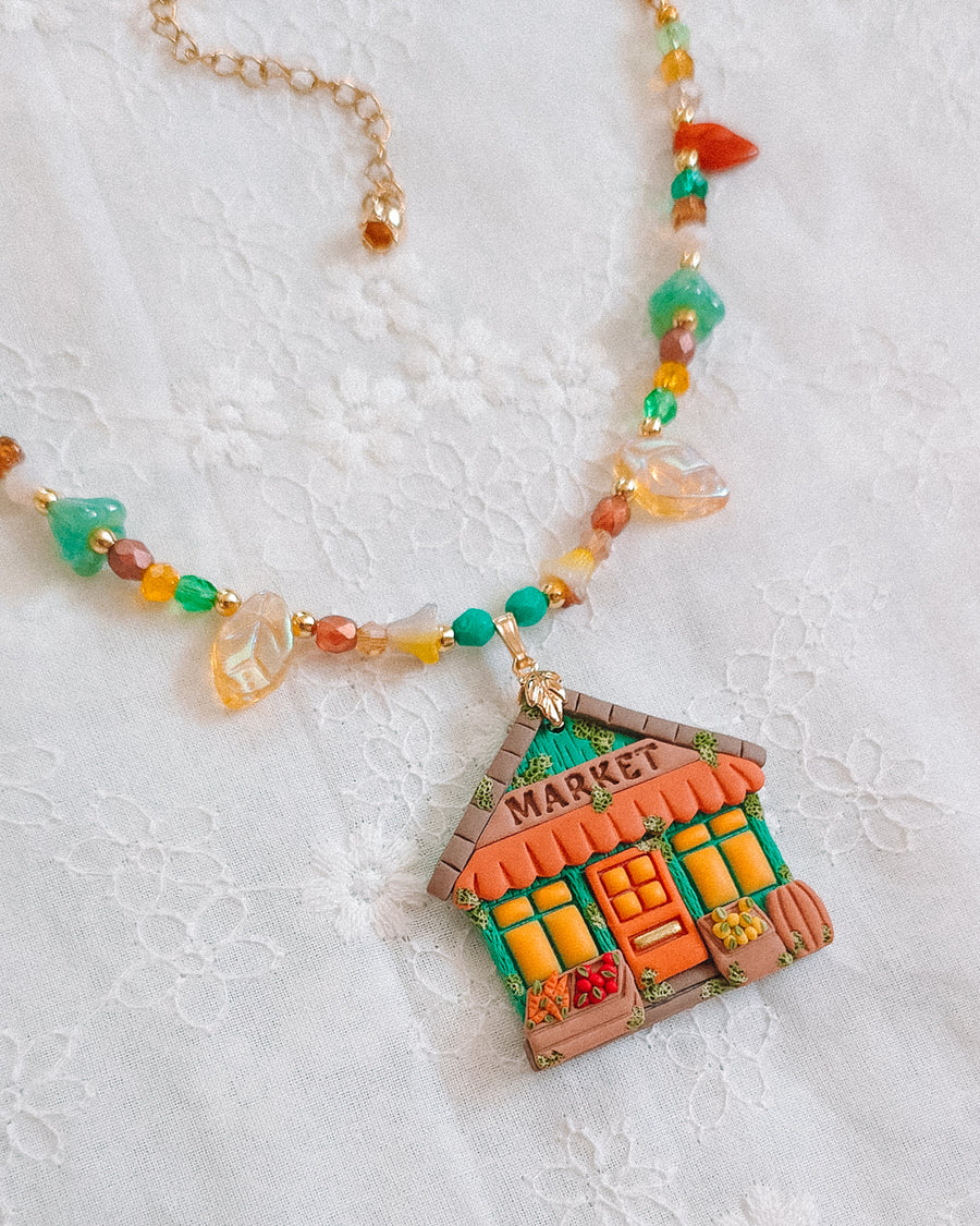 Market Shop Glass Beaded Chain Necklace