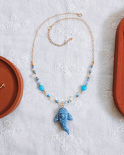 Astral Whale Shark Glass Bead & Chain Necklaces