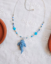 Astral Whale Shark Glass Bead & Chain Necklaces