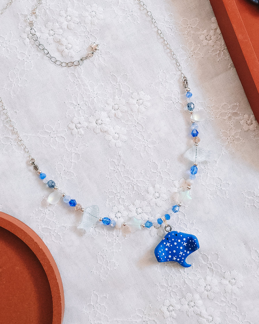 Celestial Stingray Glass Bead & Chain Necklaces
