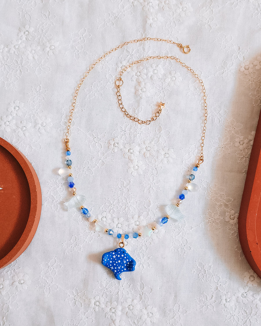 Celestial Stingray Glass Bead & Chain Necklaces