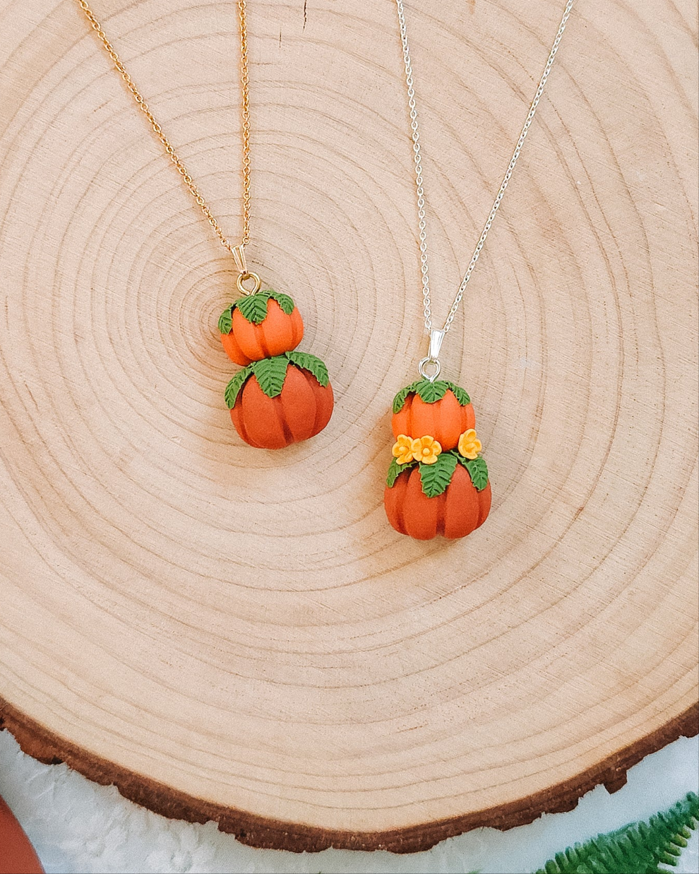 Pumpkin Stack Pendant & Chain Necklaces