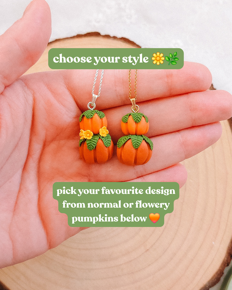 Pumpkin Stack Pendant & Chain Necklaces