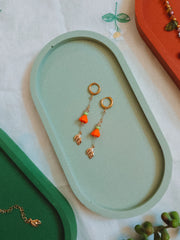 Orange Flower Dangle Earrings (for Fox & Flower necklaces)