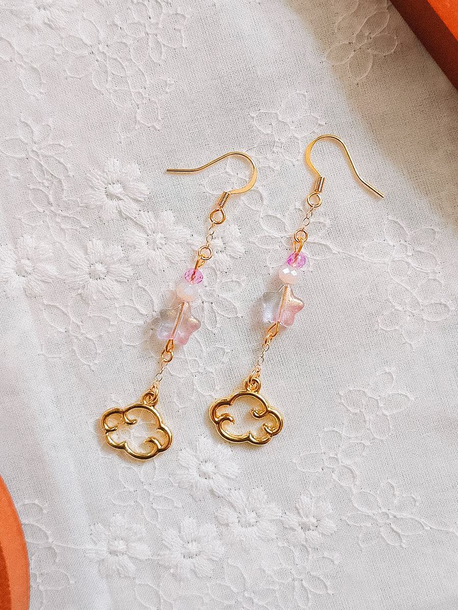 Lilac Star & Cloud Charm Earrings (for Starburst Cloud necklaces)