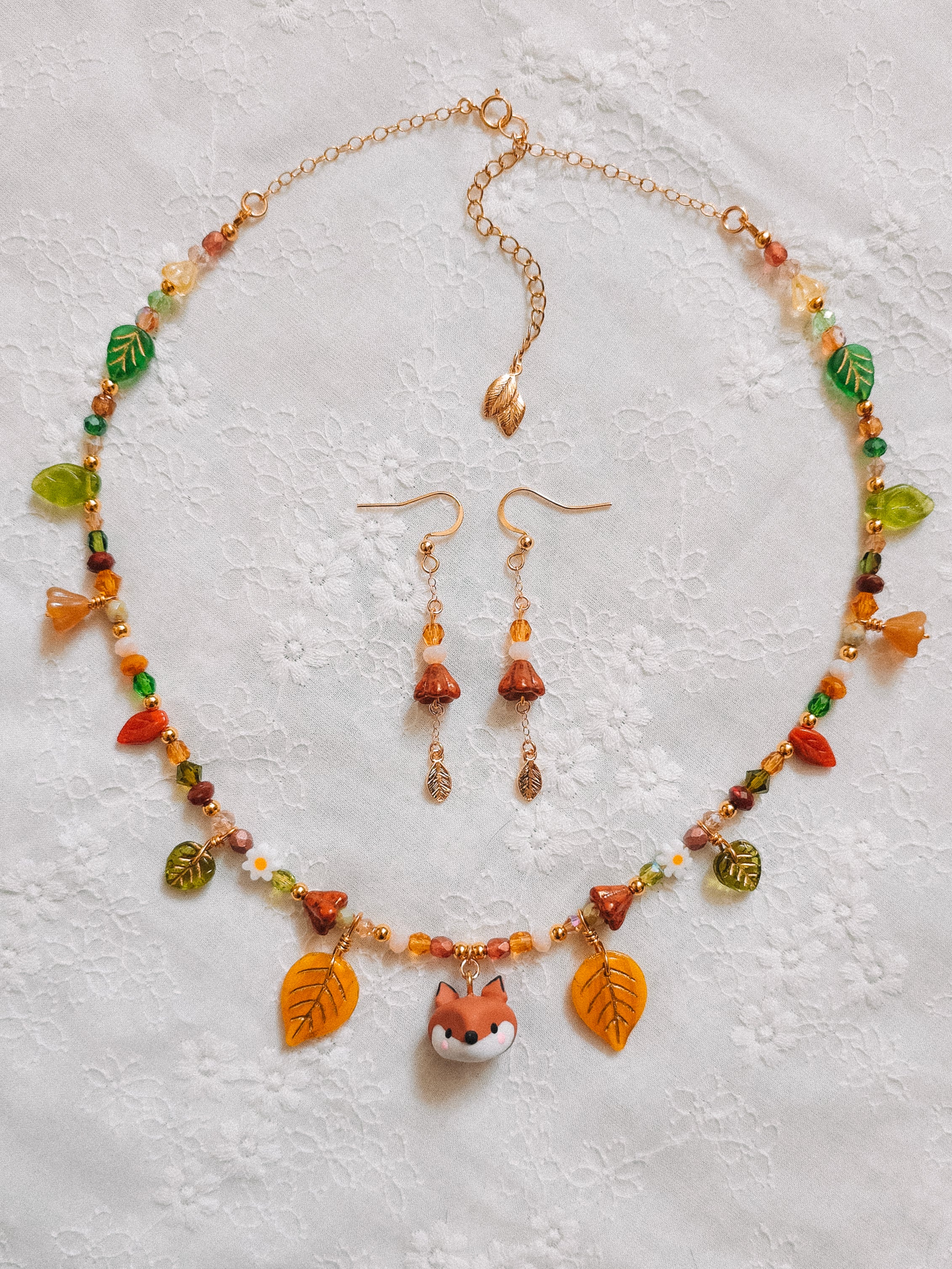 Autumn Flower Dangle Earrings (for Autumn Fox necklaces)