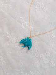 Cosmic Manta Ray Pendant & Chain Necklace