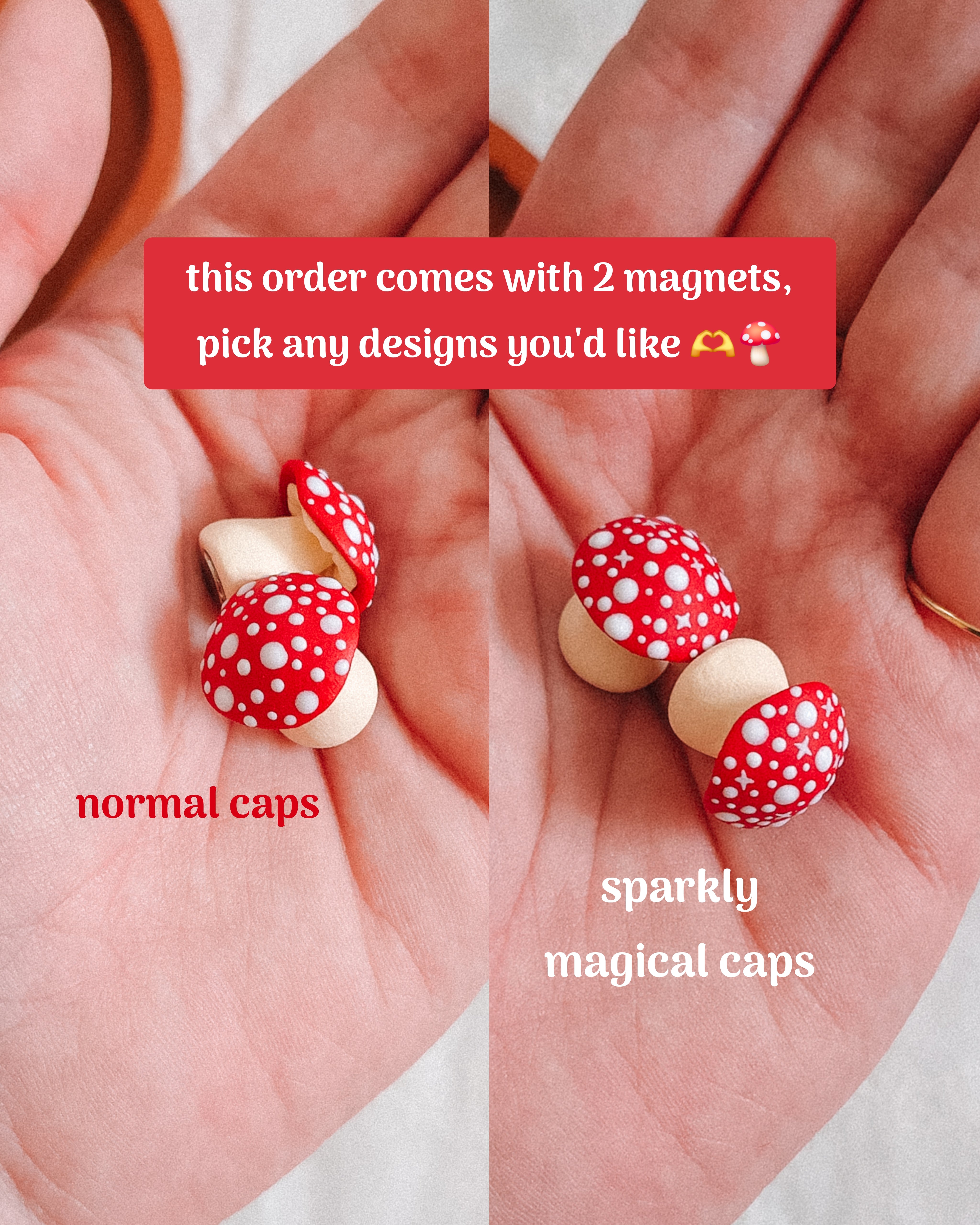 Mushroom Magnet Buddies (Set of 2)