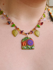 Purple Door Glass Beaded Chain Necklace