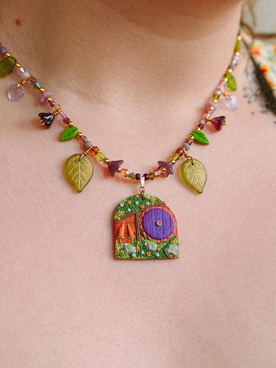 Purple Door Glass Beaded Chain Necklace