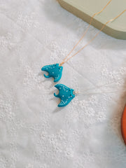 Cosmic Manta Ray Pendant & Chain Necklace