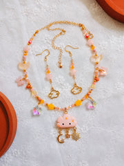 Pink Star & Cloud Charm Earrings (for Sunset Cloud necklaces)