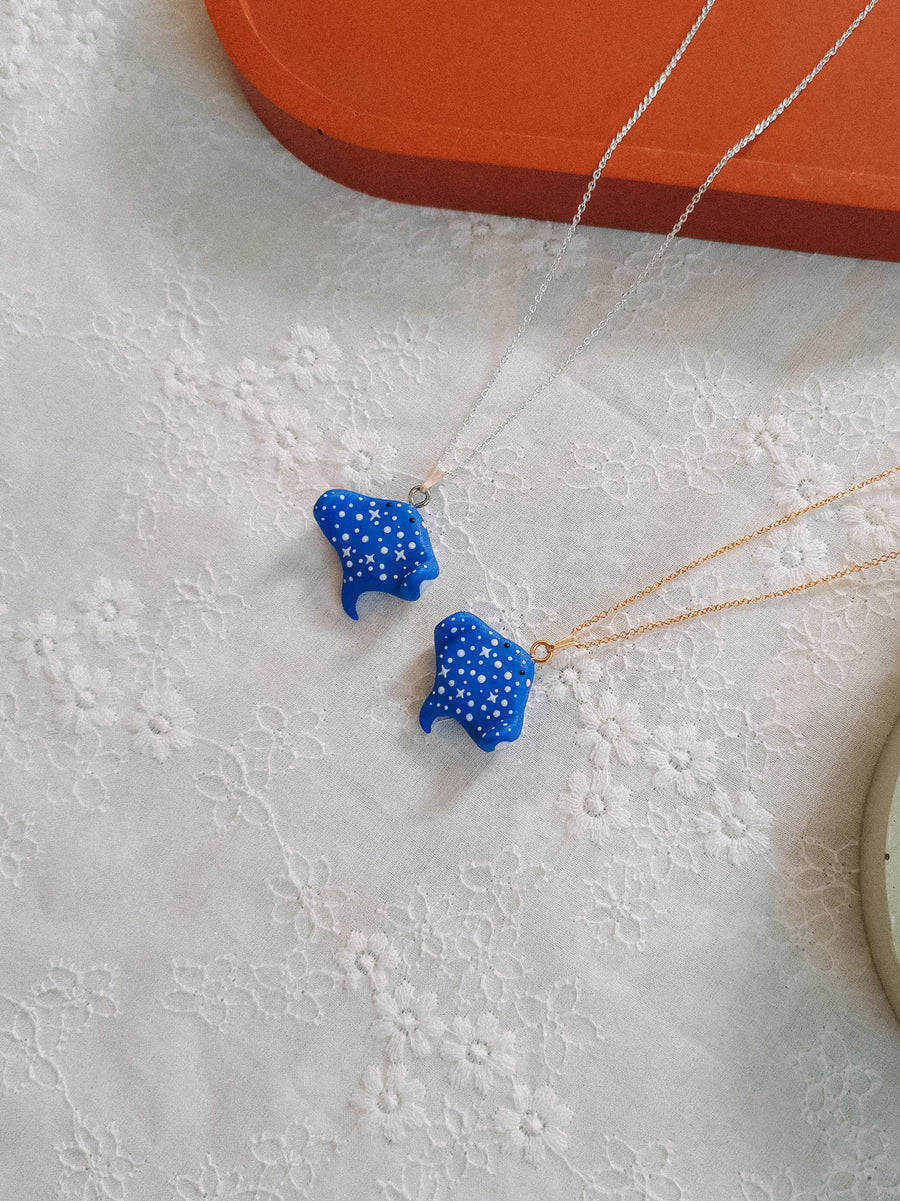 Celestial Stingray Pendant & Chain Necklace