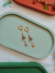 Purple Flower Dangle Earrings (for Snail necklaces)