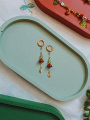 Copper Flower Dangle Earrings (for Fox & Mushroom necklaces)
