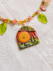 Yellow Door Glass Beaded Chain Necklace