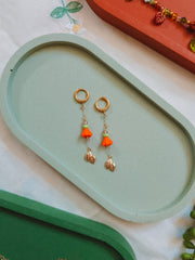 Orange Flower Dangle Earrings (for Fox & Flower necklaces)