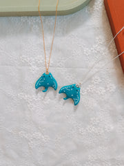 Cosmic Manta Ray Pendant & Chain Necklace
