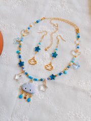 Blue Star & Cloud Charm Earrings (for Rainy Cloud necklaces)