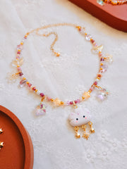 Starburst Cloud Glass Beaded Chain Necklace