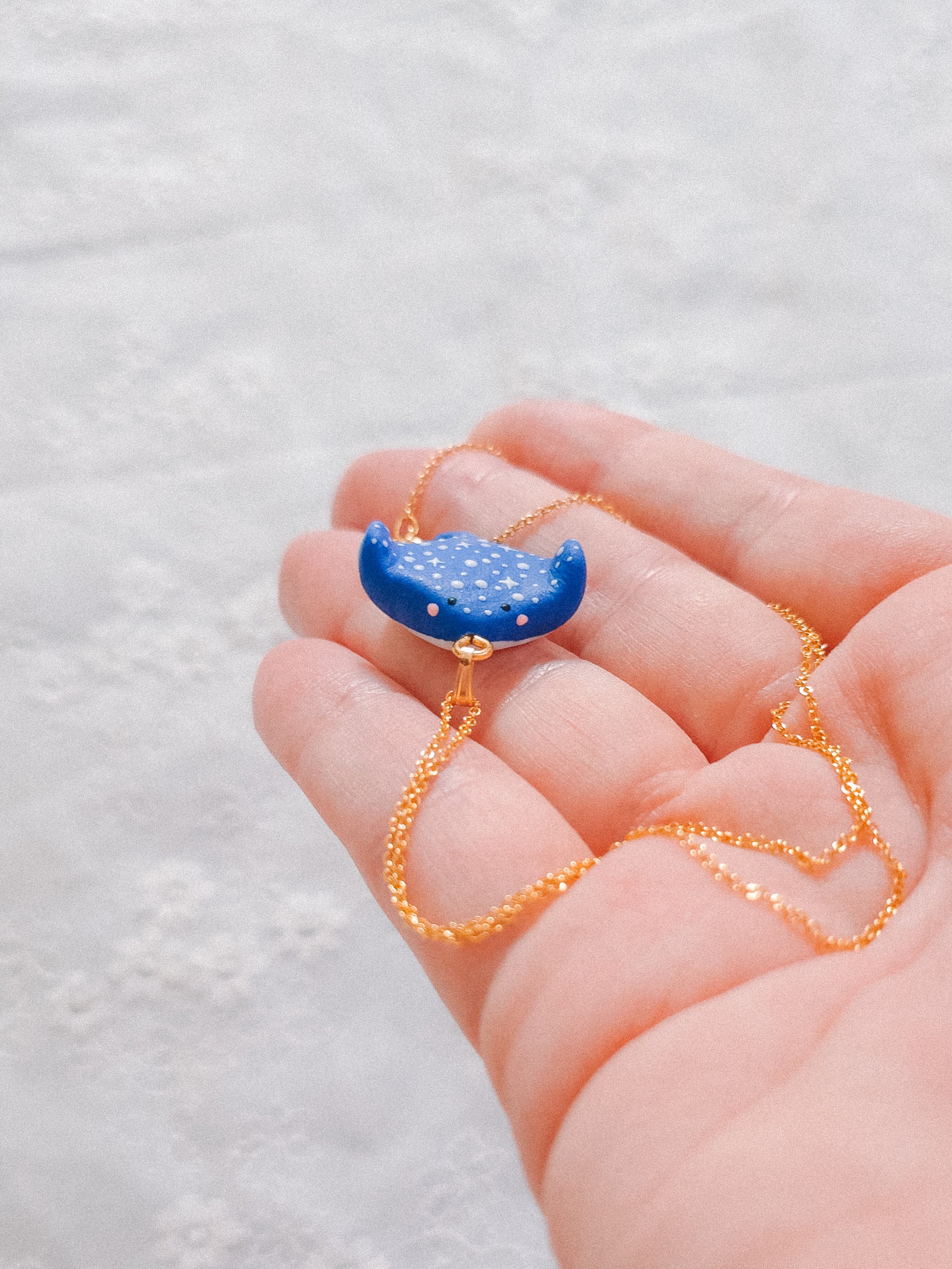 Celestial Stingray Pendant & Chain Necklace